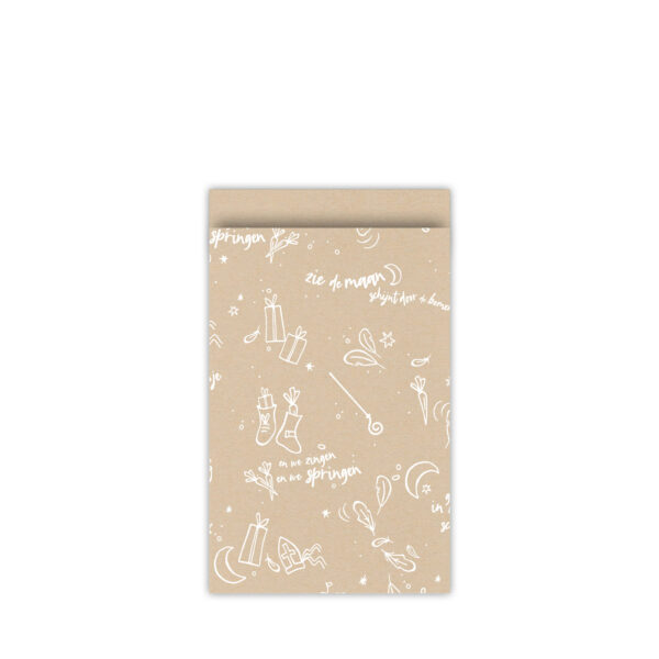 ROOS MOOIERE CADEAU ZAKJES SINT Kraft wit 12x19cm 200stuks