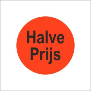 Roos mooiere actiesticker Halve Prijs 500 stuks