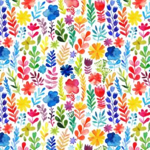 Roos Mooier Cadeaupapier Bloemen kleurrijk 30cmx200m