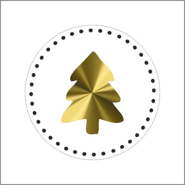 Roos Mooier stickers kertsboom goud-wit 500 stuks