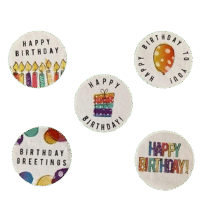 Roos Mooiere stickertjes Happy Birthday 500stuks Ø 2.5cm