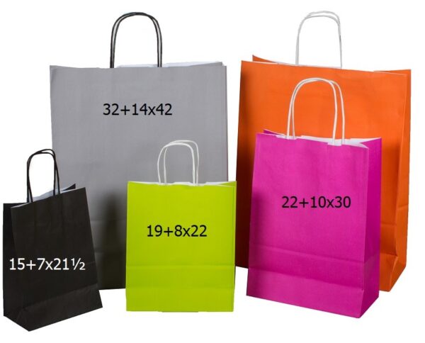 Roos Pap. tas gedraaid Papieren handvat 15x8x21 per st Zwart - Afbeelding 2