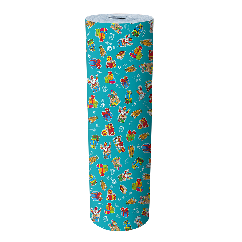 Roos Mooier Cadeaupapier Sint Turquoise 30cmx250m - Afbeelding 3