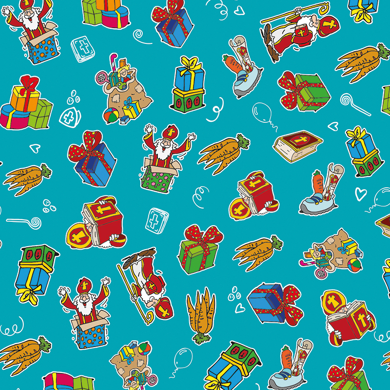 Roos Mooier Cadeaupapier Sint Turquoise 30cmx250m