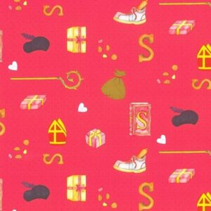 Roos Mooiere Cadeau zakjes Sinterklaas staf Rood 12x19cm  200 stuks