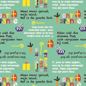 Roos Mooier Cadeaupapier Kraft groen Sinterklaas 50 x 200meter 70gr/m²