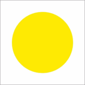 Sticker geel 35 mm fluor 1000 stuks