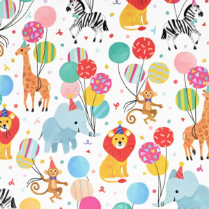 Roos Mooier Cadeaupapier Dieren met ballonnen 30cmx150m