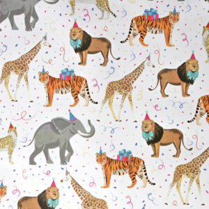 Roos Mooier Cadeaupapier Safari Dieren feest  30cmx150m