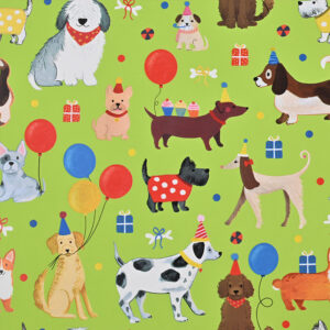 Roos Mooier Cadeaupapier Feesthonden 30cmx150m