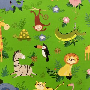 Roos Mooier Cadeaupapier Safari kind groen 30cmx200m