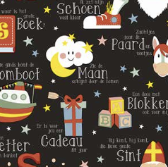 Roos Mooier Cadeaupapier Sint zwart 30cm x 200mtr 80gr/m²