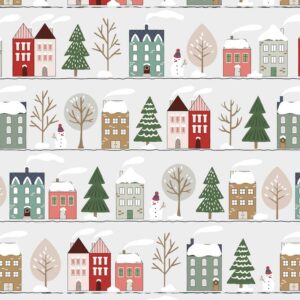 Roos Mooier Cadeaupapier Kerst huisje  50cm x 200m