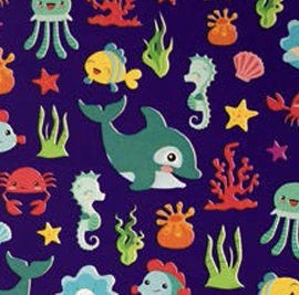 Roos Mooier Cadeaupapier Waterdieren blauw 70cmx200m