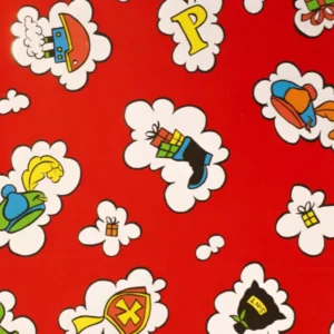 Roos Mooier Cadeaupapier Sint rood wolken 50cm x 200mtr 80gr/m²