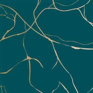 Roos Mooier Cadeaupapier Valo Petrol -goud 50cmx200m