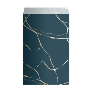 Roos Mooier Cadeauzakje donkerblauw - goud luxe 12 x 19cm DS a 200 st