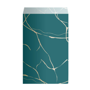 Roos Mooier Cadeauzakje petrol-goud luxe 12 x 19 DS a 200 st