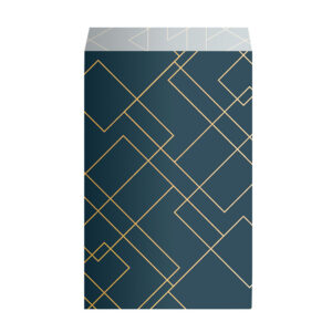 Roos Mooier Cadeauzakje marine blauw - goud luxe 12 x 19 DS a 200 st