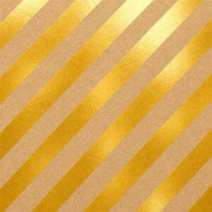 Roos Mooier Cadeaupapier Streep goud kraft 50cm x 200mtr