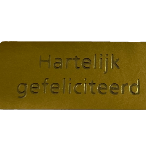 Roos Mooiere Stickers Goud hartelijk gefeliciteerd 500stuks